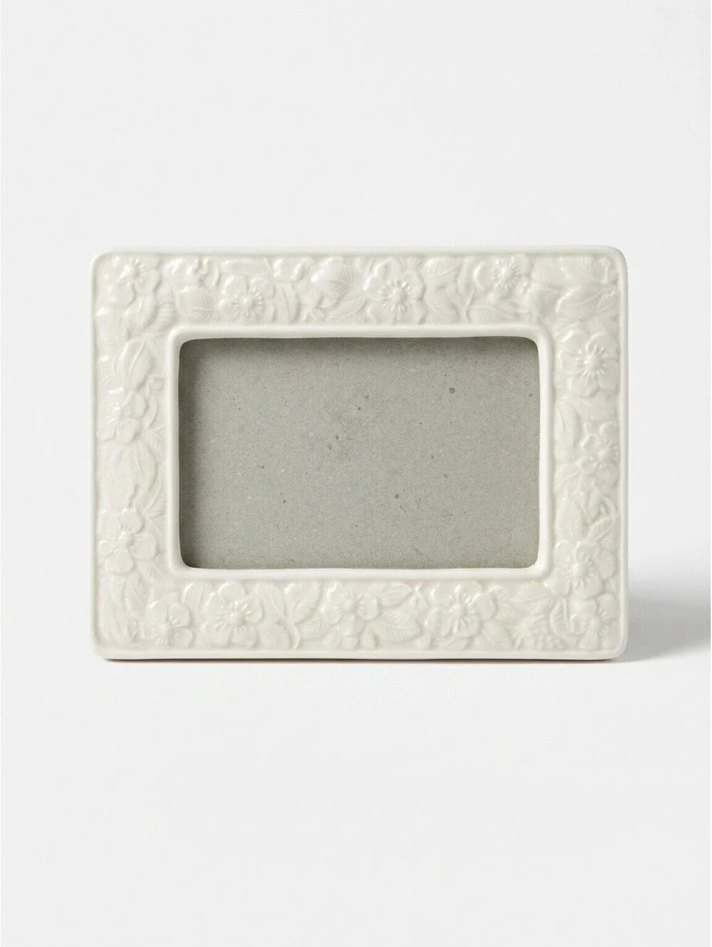 Vintage Elsa L Ceramic Floral Picture Frame 4x6 Ivory Taiwan Cottagecore